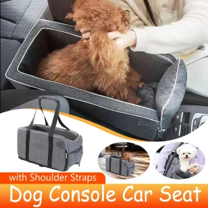 Portable Center Console Car Pet Bed for Outdoor Use and Car Travel Safety