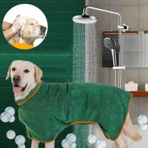 Absorbent and Soft Doggie Bathrobe for easy drying! 100% Cotton!