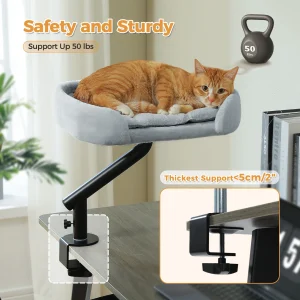 Soft and Adjustable 360° Rotatable Cat Bed Stand