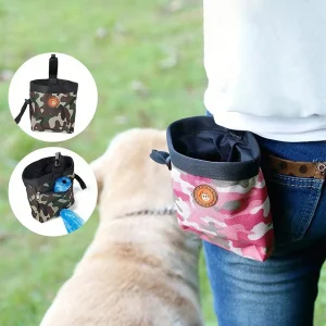 Dog Training Pouch, Portable Dog Food Waist Bag Pack Dog Walking Treat Bag With Adjustable Elastic Buckle