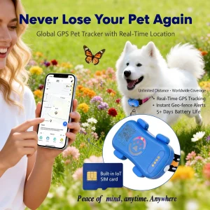 GPS Pet Tracker for Dogs Cats - Subscription Required