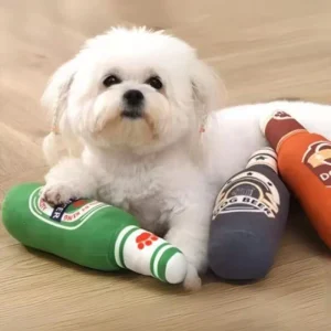 Beer Shaped Durable Squeaky Interactive Dog Chew Toy Eco-friendly
