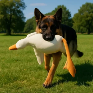 Large Plush White Duck Dog Toy - Goose Design