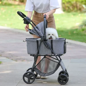 3 in 1 Pet Stroller with Removable Carrier, Folding Stroller for Small/Medium Dogs and Cats, Waterproof, All-Terrain, with Sun Shade