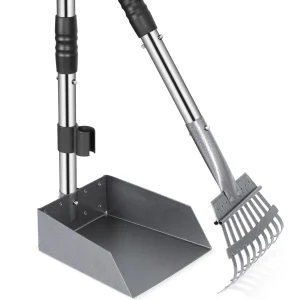 Dog Waste Rake & Scoop Set – Adjustable Handle