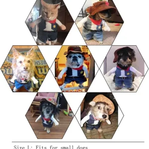 Funny Pet Cowboy Halloween Costume for Cat or small dog - Thumbnail Image 21