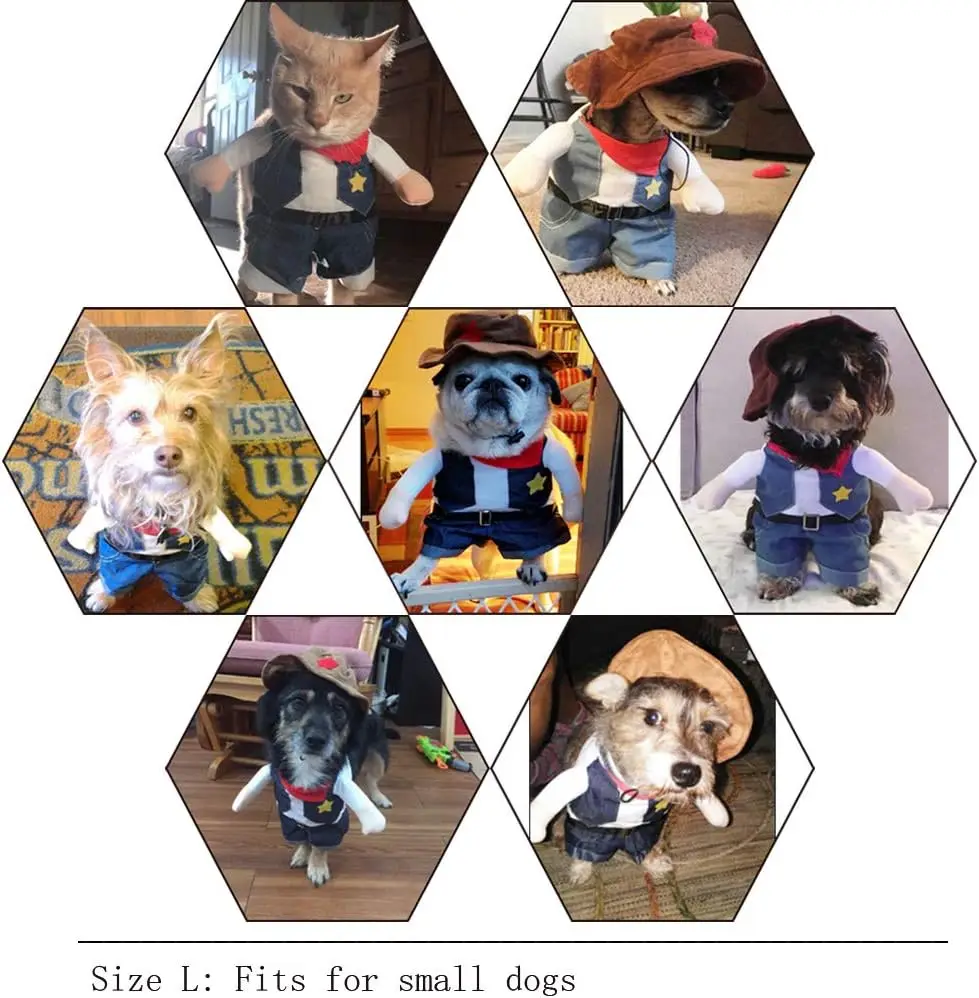 Funny Pet Cowboy Halloween Costume for Cat or small dog - Image 21