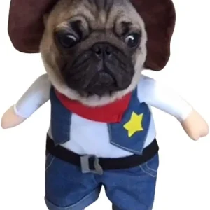 Funny Pet Cowboy Halloween Costume for Cat or small dog - Thumbnail Image 15