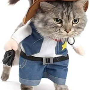 Funny Pet Cowboy Halloween Costume for Cat or small dog
