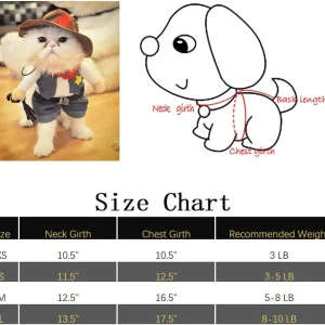 Funny Pet Cowboy Halloween Costume for Cat or small dog - Thumbnail Image 5
