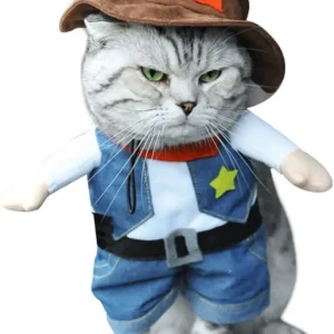 Funny Pet Cowboy Halloween Costume for Cat or small dog - Thumbnail Image 19