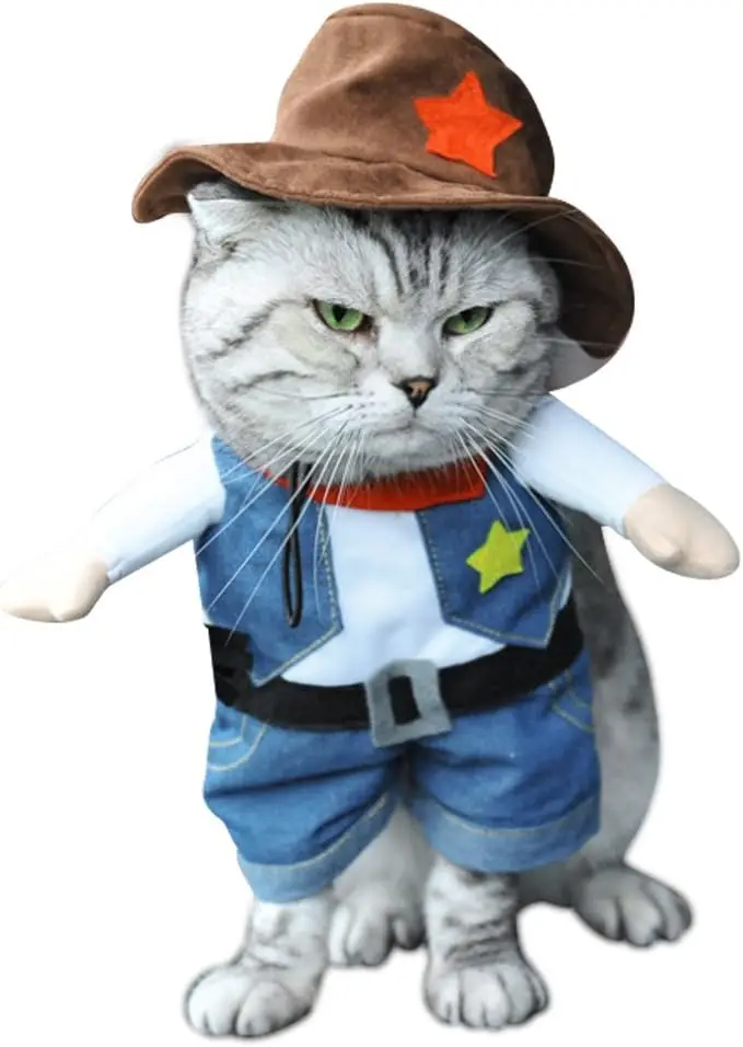 Funny Pet Cowboy Halloween Costume for Cat or small dog - Image 19