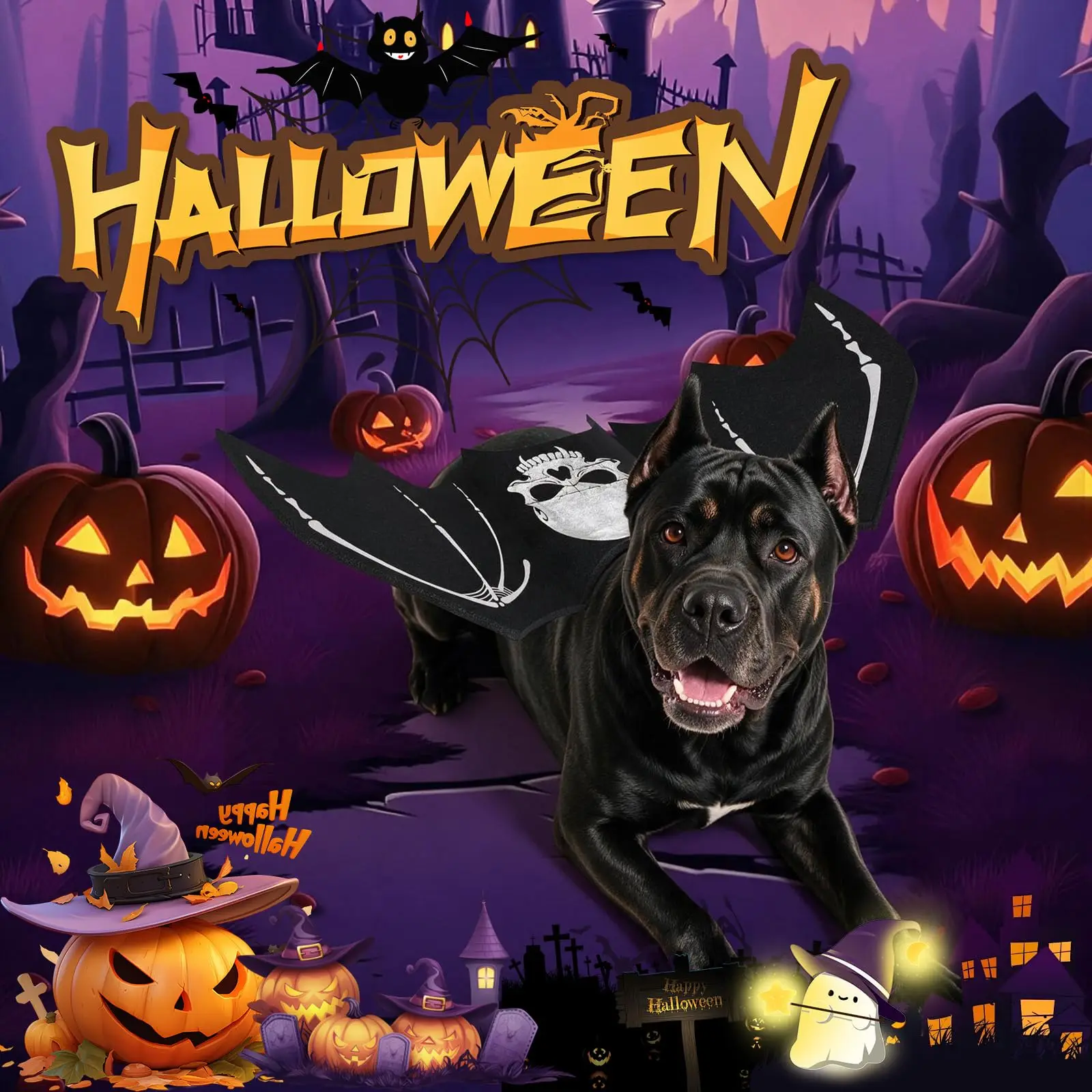 Halloween Bat Wing Dog Costume - Image 6
