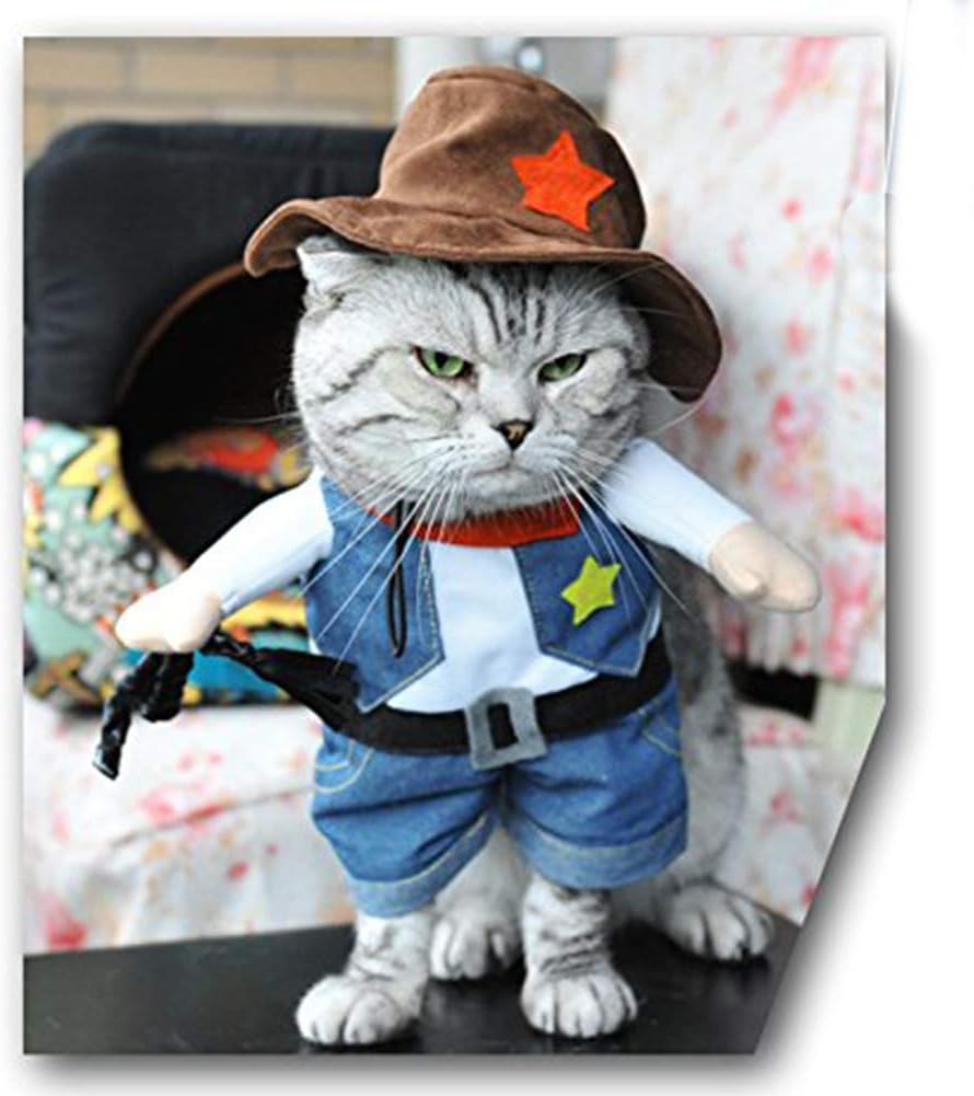 Funny Pet Cowboy Halloween Costume for Cat or small dog - Image 10
