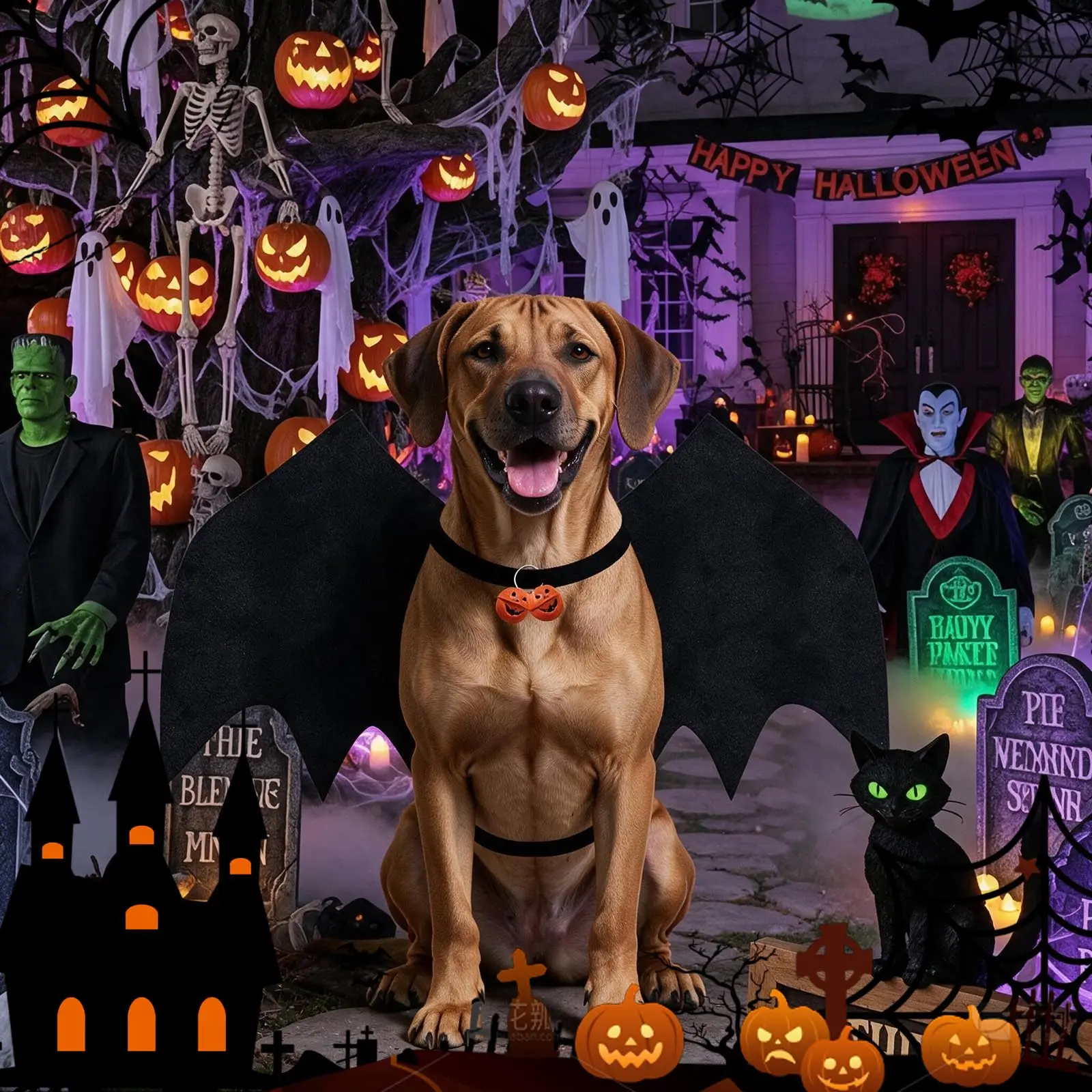 Halloween Bat Wing Dog Costume - Image 7