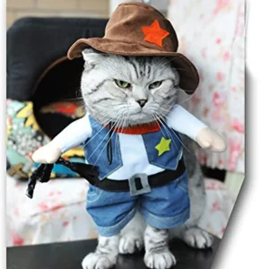 Funny Pet Cowboy Halloween Costume for Cat or small dog - Thumbnail Image 3
