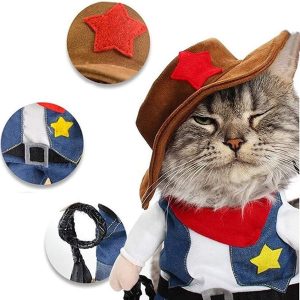 Funny Pet Cowboy Halloween Costume for Cat or small dog - Thumbnail Image 9
