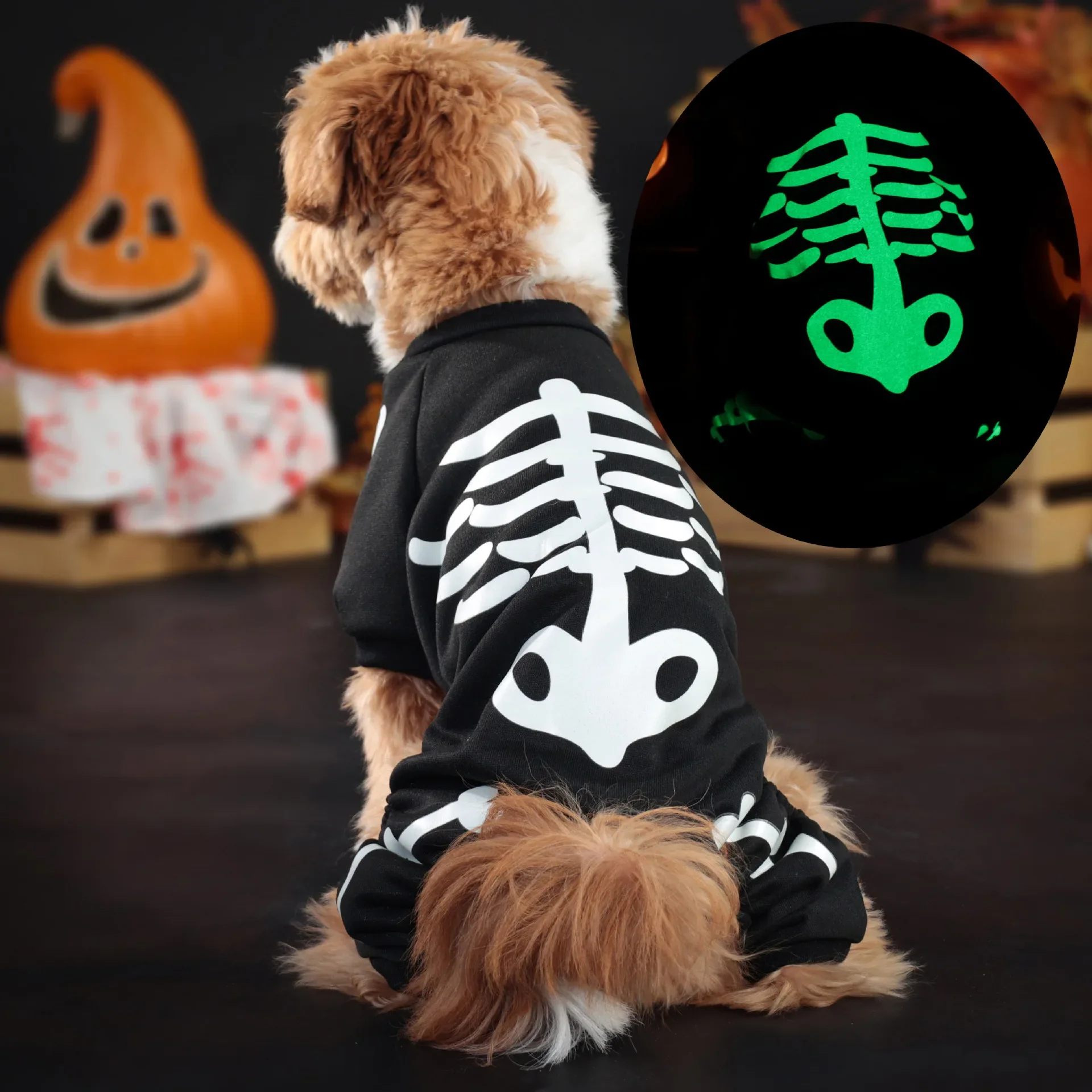 Glow Skeleton Dog Jumpsuit - Image 15